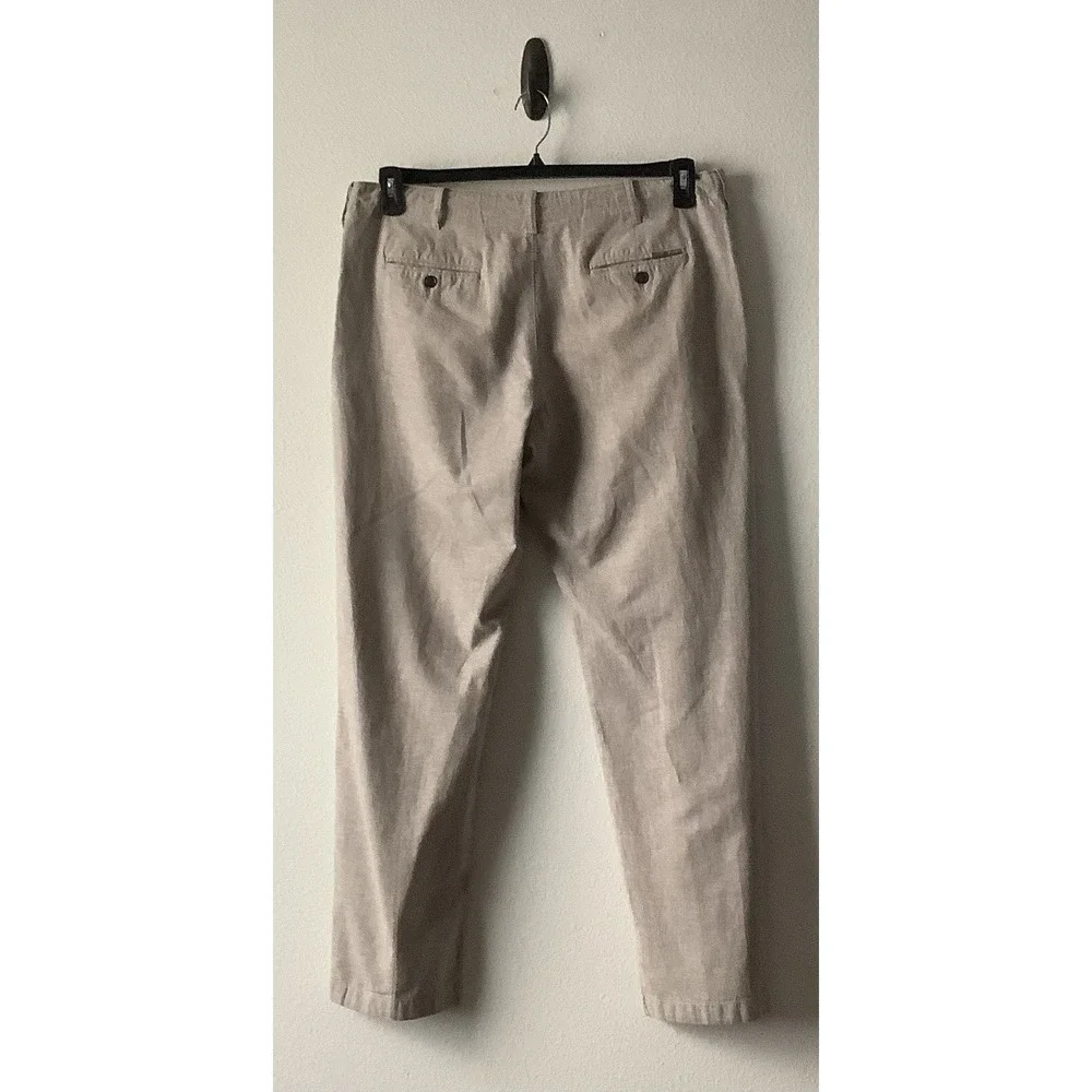 Perry Ellis Women's Linen Cotton Draw String Dress Pants Size 36/32